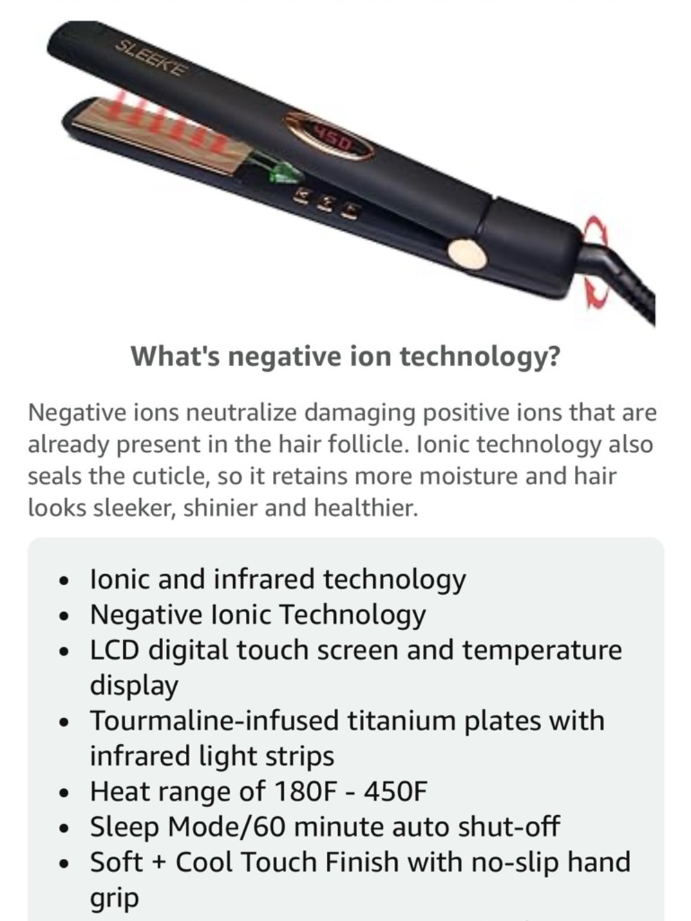 Sleek’e Professional Black and Rose Gold Hair Straightener - Picture 13 of 16